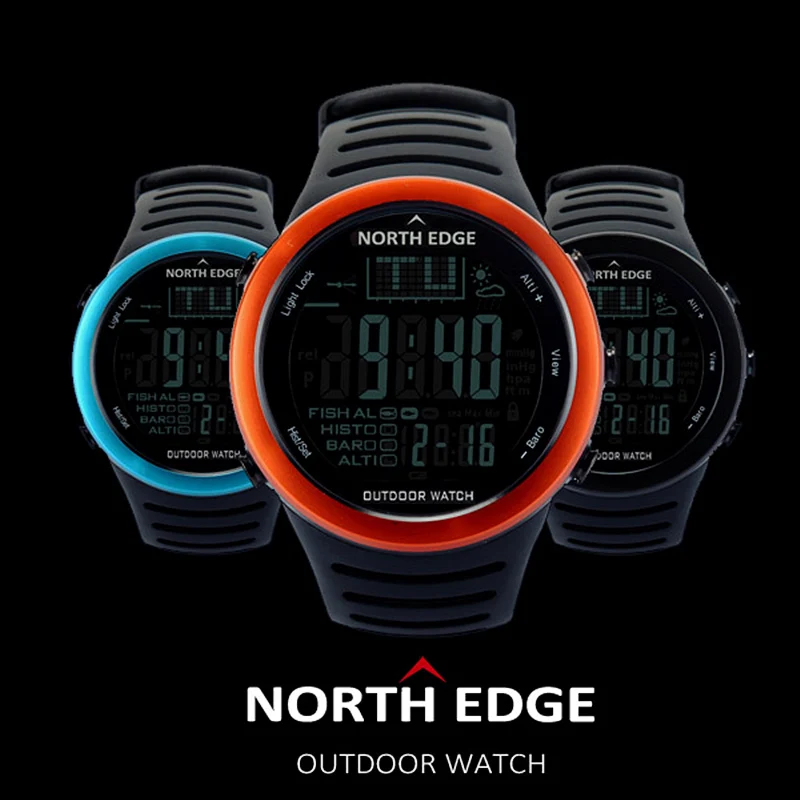 Бренд NORTH EDGE Многофункциональные цифровые часы для мужчин спорта на открытом