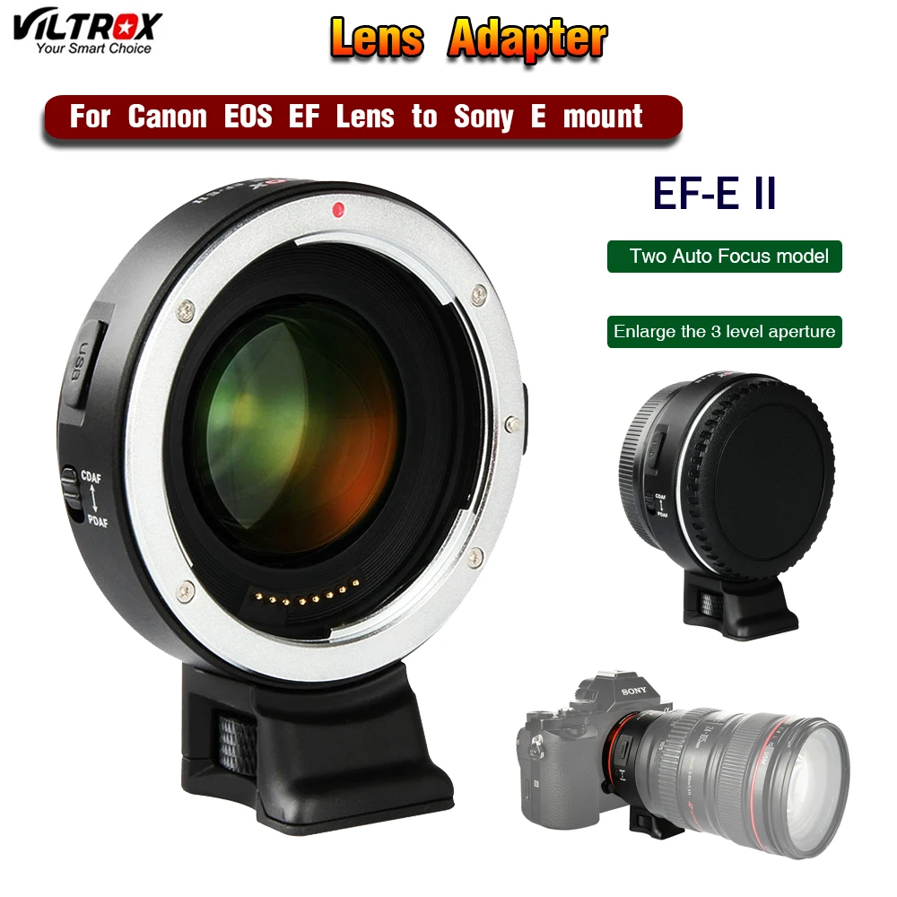 Адаптер объектива Viltrox EF E II авто фокус редуктор скорости усилитель для Canon