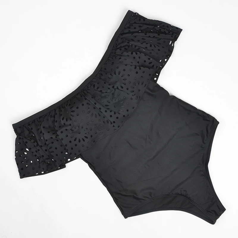 2018 Горячая новинка сплошной воланами купальник цельный женский открытая спина