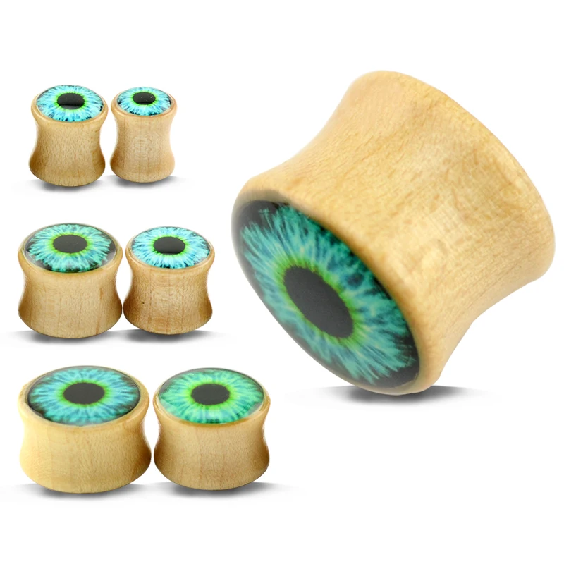 1 пара прозрачные затычки для ушей из натурального дерева|body jewelry|tunnel expanderear plugs