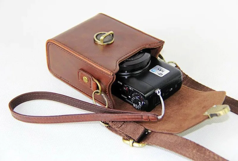 Из искусственной кожи Камера чехол для Canon G9X G7X G7X Mark II SX710 SX700 SX720 S95 S90 SX260 SX240 SX275 N100 жесткая Сумочка через плечо