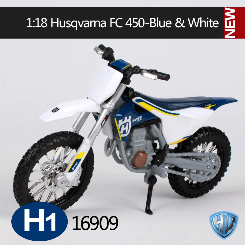 16909 Maisto 1:18 Husqvarna FC 450 синий белый мотоцикл литье под давлением охлаждающая модель мотоцикла подарок мотоцикл для сбора 16909 - Цвет: 16909
