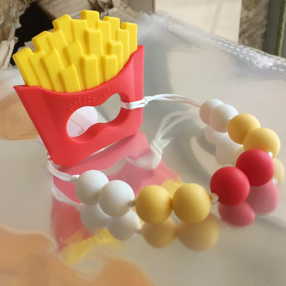 Potato Chips Teether Pacifier Clip BPA Free Silicone Pendant Clips for baby toys | Украшения и аксессуары