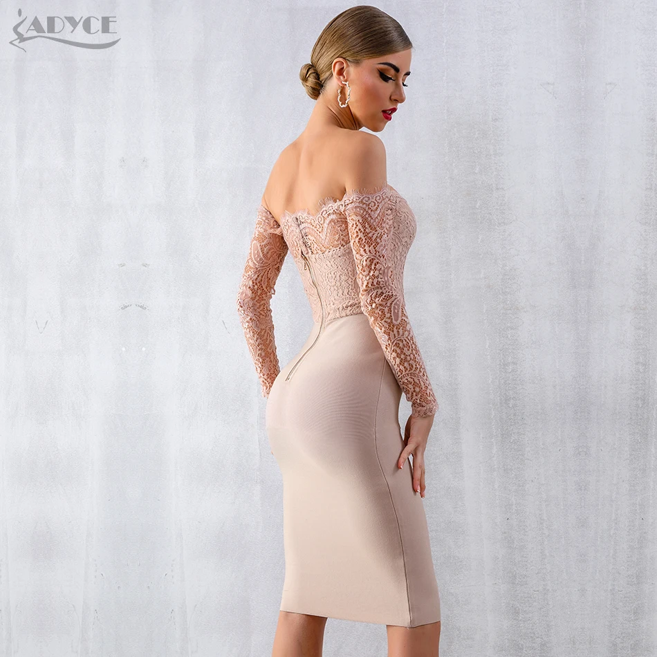 Женское бандажное кружевное платье ADYCE облегающее с кружевными вставками и