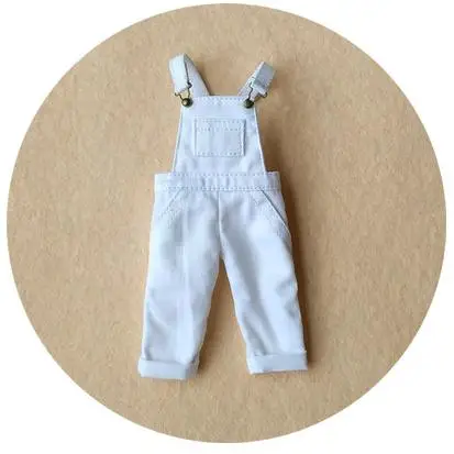 1pcs overalls 1 шт. футболка/укороченные комбинезоны для Blyth, Azone, ob24, ob27, Licca, Barbies, Momoko, 1/6 BJD куклы нагрудник брюки одежда аксессуары - Цвет: 1pcs overalls