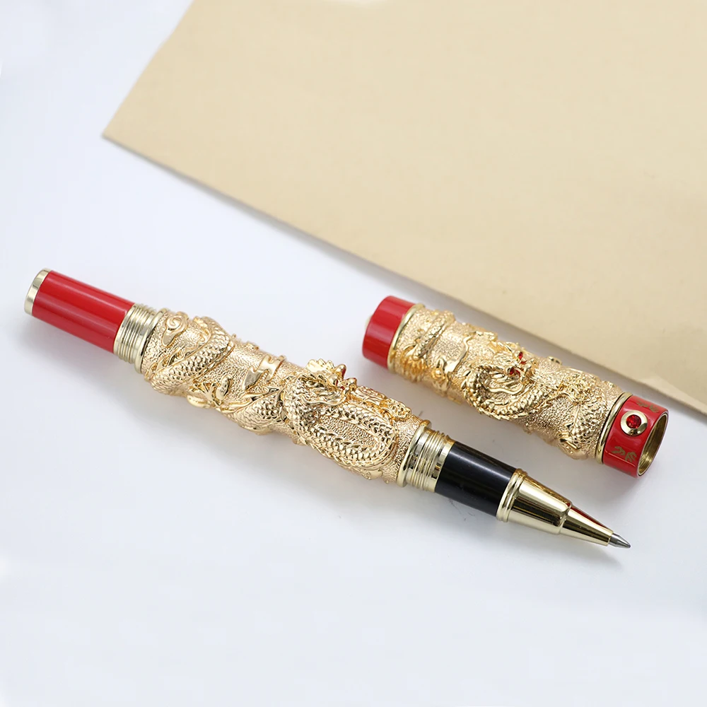 Высокое качество Jinhao Dragon шариковая ручка Роскошная металлическая шариковая ручка древнее серебро 0,7 мм перо канцелярские принадлежности для офиса и школы