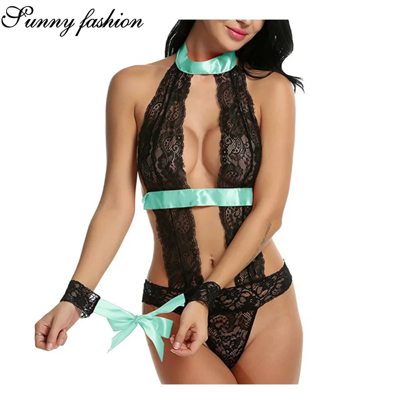 Sexy Lingerie Erotic Bandage Costumes Hot Sale Women Underwear Lady Lingeries Transparent Conjoined Tight Set Leotard Intimates |