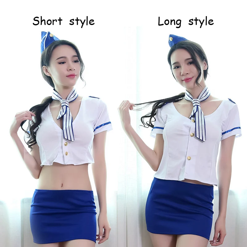Feeetmoi Air Hostess сексуальный комплект униформы эластичное трикотажное сексуальное
