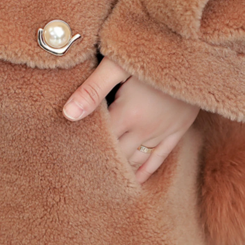 LXUNYI Elegant Faux Fur Long Coats Women Thick Winter Jacket Casual Wide Waist Single Breasted Long Sleeve Faux Fur Coat Female