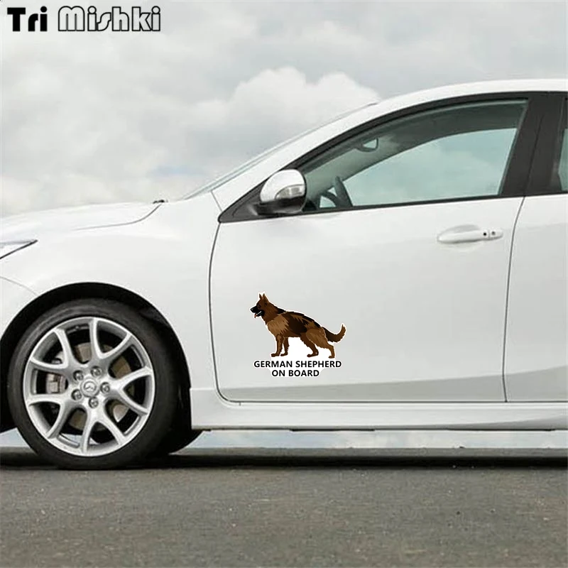 Tri Mishki WCS165 14x14 см собака немецкая овчарка на борту забавная наклейка для