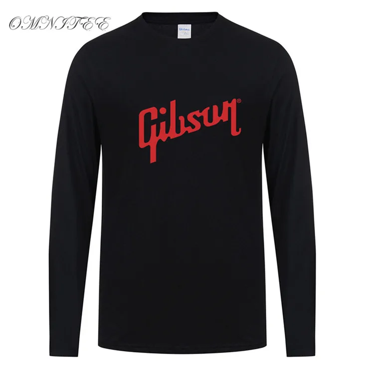 Весна новое поступление Gibson футболки мужские музыка рок футболка с длинным рукавом мужские футболки хип-хоп высокое качество