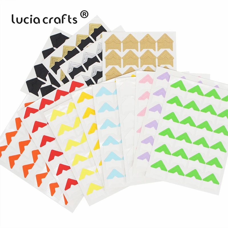Lucia crafts(1 лист = 24 шт Угловые наклейки) Бумага для скрапбукинга DIY свадебный фотоальбом рамка Декоративные наклейки I0509