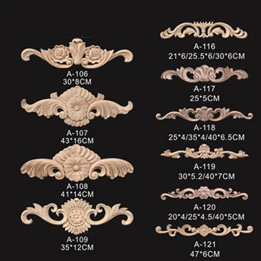 Резьба по дереву длинная аппликация мебель дверь Кровать Декоративные Ретро