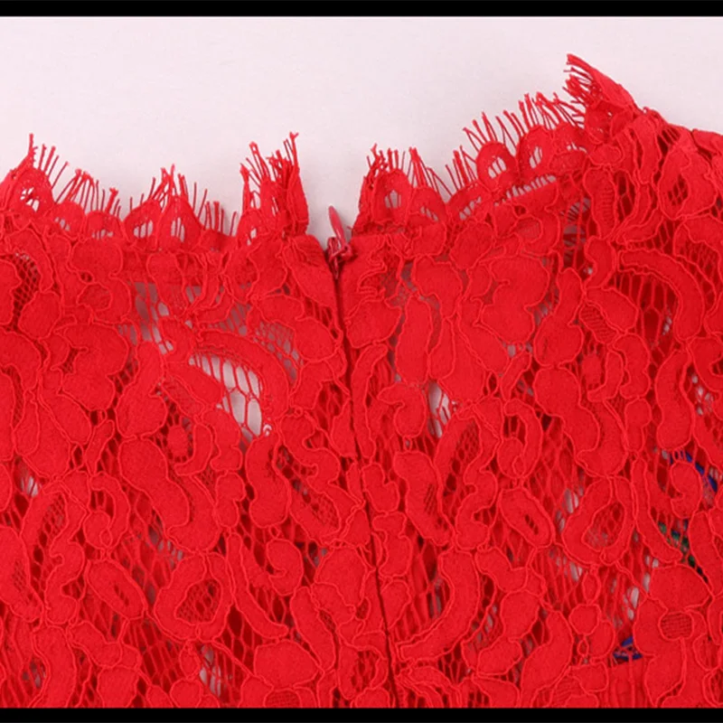 2017 г. Новейшая Весенняя Для женщин Кружево платье звезды Вышивка выдалбливают