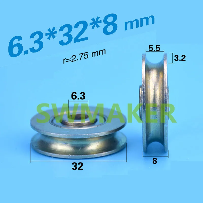 Металлический подшипниковый ролик 6 3*32*8 мм подъемное колесо стальной трос