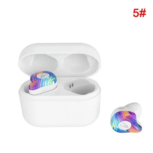 E Мини-наушник Bluetooth TWS Беспроводные наушники с крутым рисунком стерео наушники Bluetooth 5,0 водонепроницаемые беспроводные наушники - Цвет: E