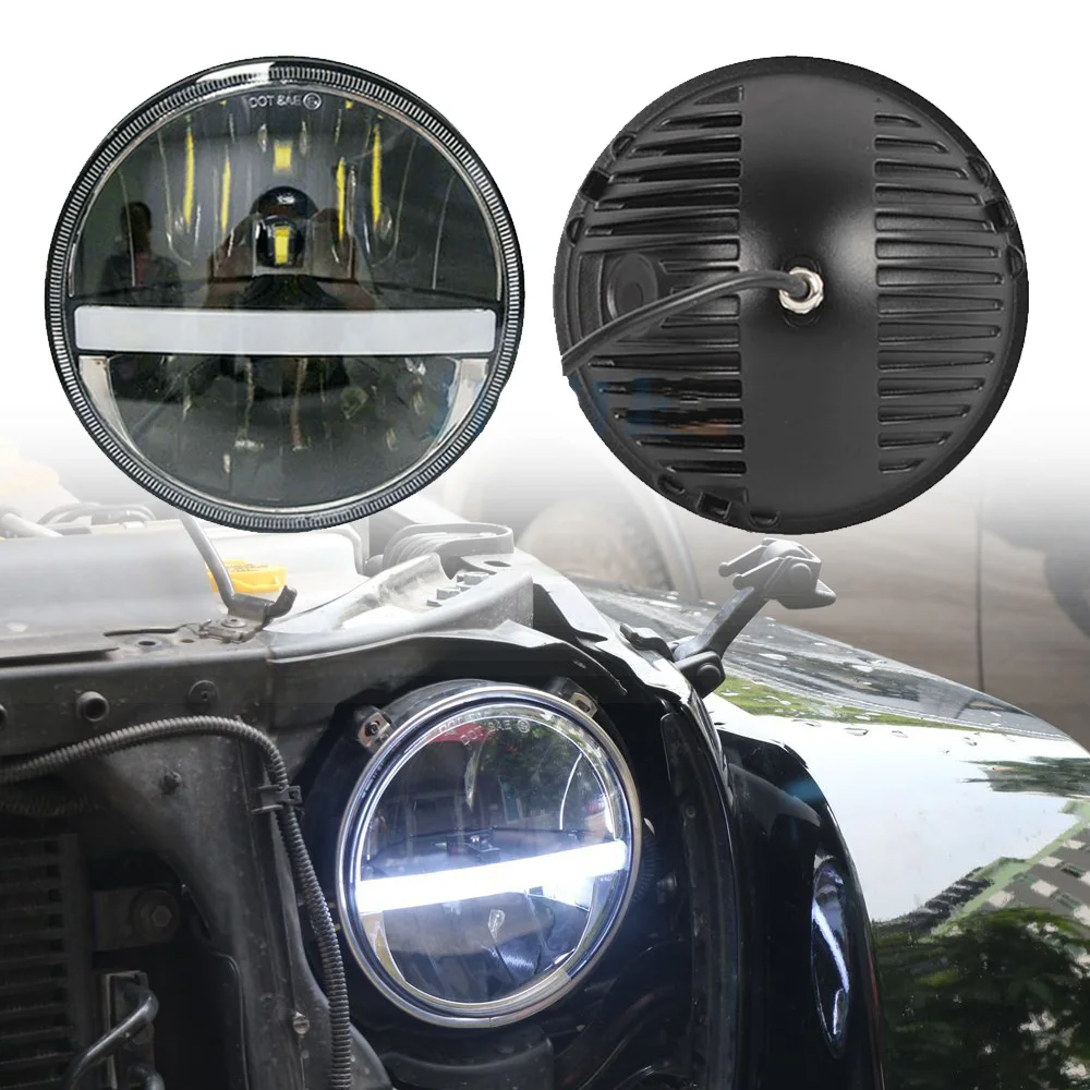 7 дюймовая светодиодная круглая фара супер яркая желтая лампа поворота DRL с