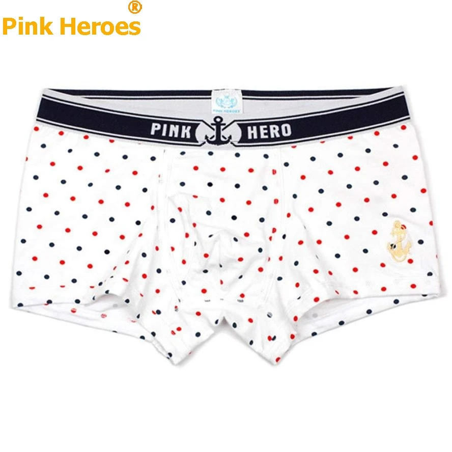 Pink Heroes, новая мода, мужские хлопковые боксеры для влюбленных, полкат, в горошек, гей, нижнее белье, Dec31, Прямая поставка