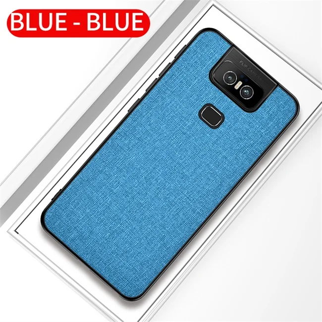 Light Blue Роскошный тканевый чехол для Asus Zenfone 6 ZS630KL, кожаный мягкий чехол из ТПУ, Жесткий Чехол из поликарбоната Для Zenfone 6, противоударный чехол - Цвет: Light Blue