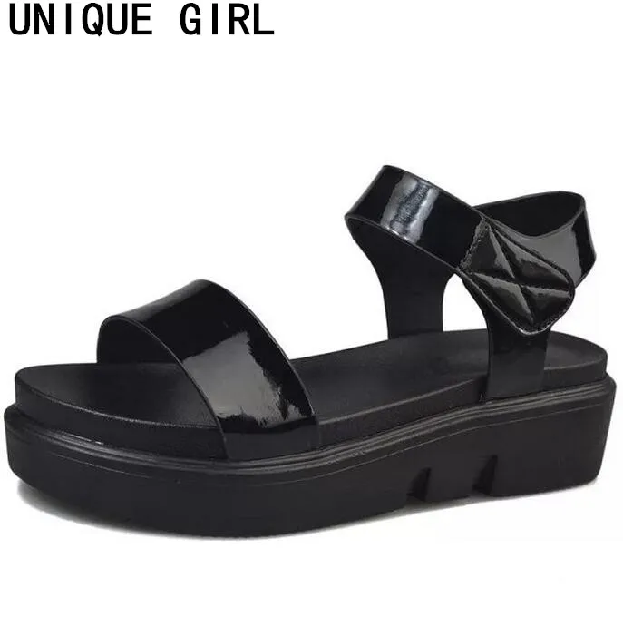 UMIQUE ДЕВУШКА 2017 Открытым Носком женские Сандалии Новый Летний Клин Каблуки Мода