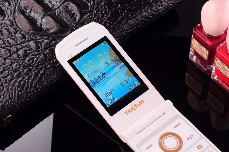 TKEXUN G3 G9000 женский флип мобильный телефон с камерой Две sim-карты 2,4 дюймов сенсорный экран Роскошный сотовый телефон