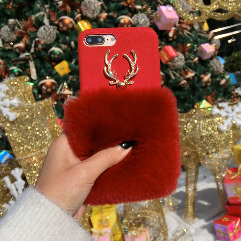XSMYiss роскошный мех кролика пчелы чехол для iPhone X 8 8 Plus чехол пушистый корпус ТПУ Гладкий плюшевый чехол для iPhone 6 6 S 6splus 7 7plus
