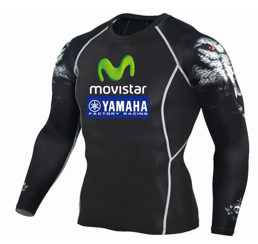 Movistar YAMAHA Мужская футболка с принтом для фитнеса MMA мужская длинным рукавом 3D Топы