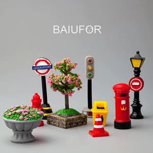 Миниатюры BAIUFOR, мини-Цветочная кровать, огненный гидрант, уличный фсветильник рь, индикатор, почтовый ящик, модель феи, садовый декор, фигурки террариума