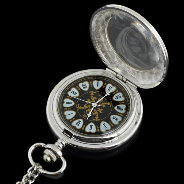 Silver Pattern Special Design Dial Mechanical Pocket Watch Retro Gentleman Pendant Accessory Fob Chain Men's Watch Gift