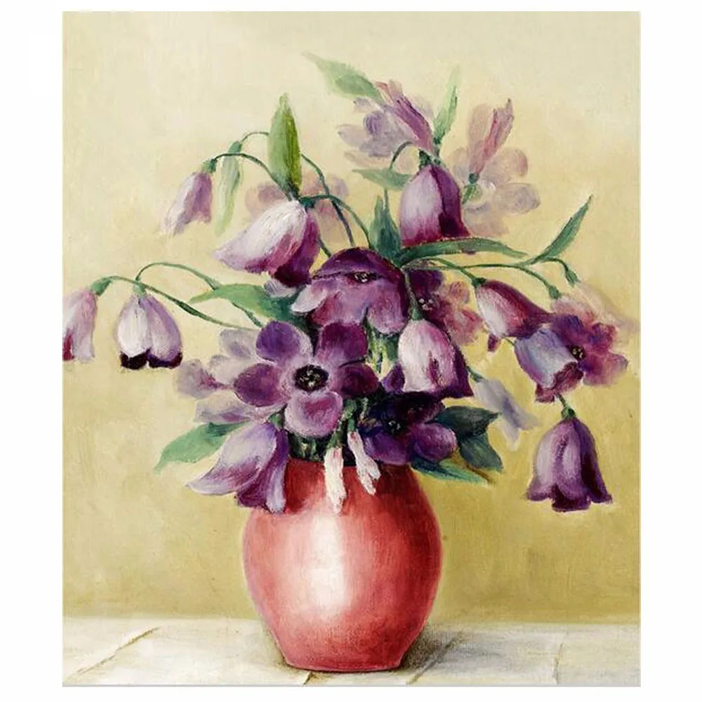 3D Алмазная живопись для рукоделия вышивка крестиком розовый фиолетовый цветок