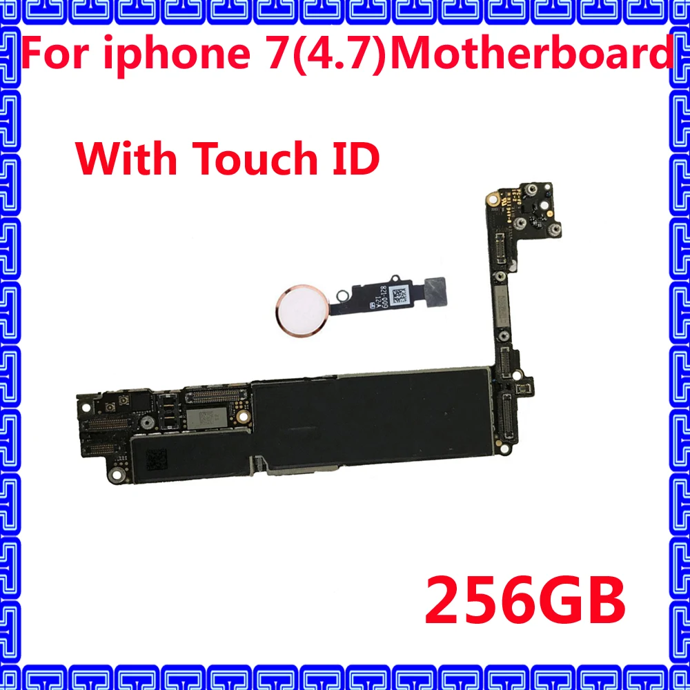 Бесплатная доставка 256 ГБ Хорошая рабочая материнская плата с/NO touch ID для iphone 7
