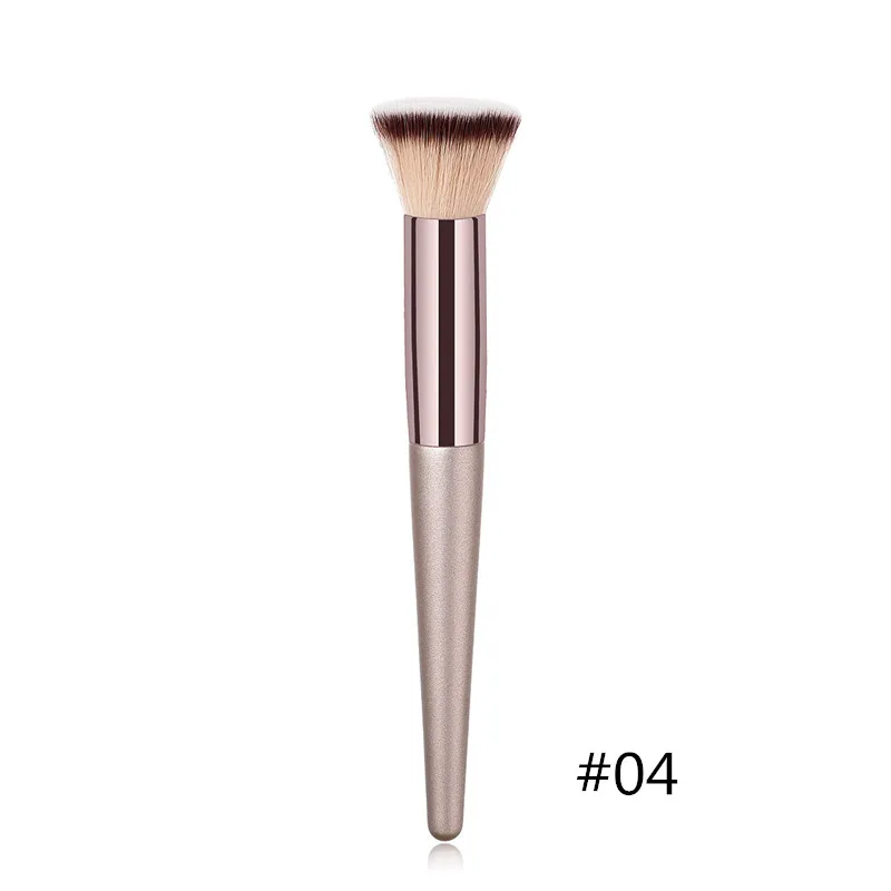 04 Flat Head Brush 1 шт. кисть для основы, макияж, кофейная ручка, профессиональная пудра для лица, тени для век, румяна, кисть для бровей, губ, Большая мягкая косметическая кисть - Handle Color: 04 Flat Head Brush