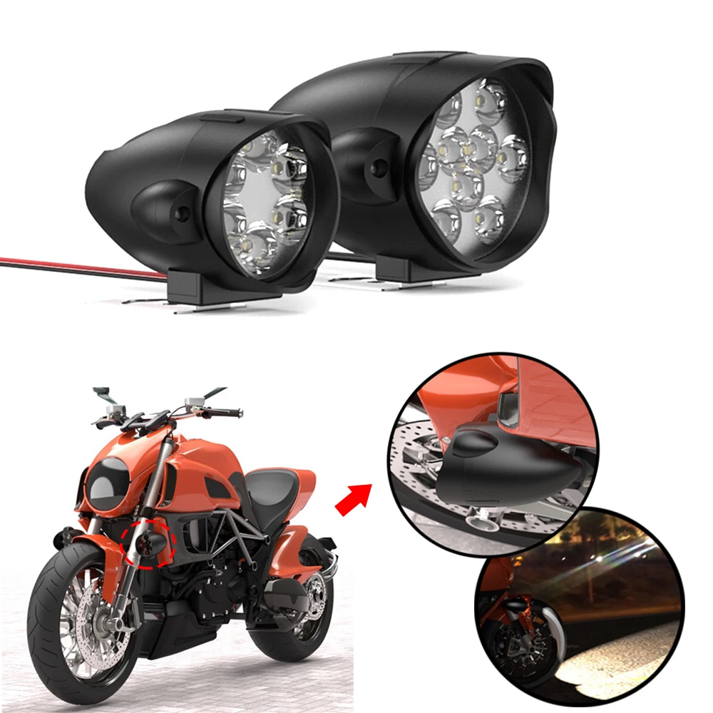 

Motorcycle LED Headlight Motorbike Spotlight Headlamp 12V Motor 6 9 Head Light Lamp Scooters Fog Light Working Spotlight Refit