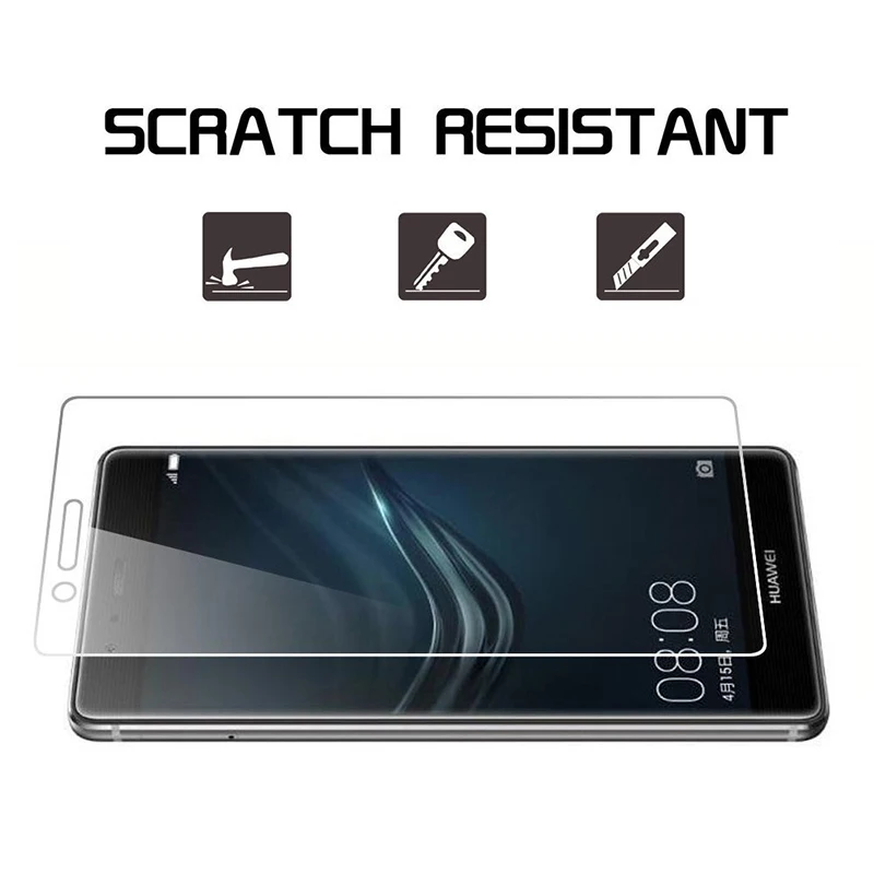 20 шт 9HD защита экрана закаленное стекло для Huawei P8 P8Lite 2017 2D P9 P9Lite P10 Lite Plus Honor