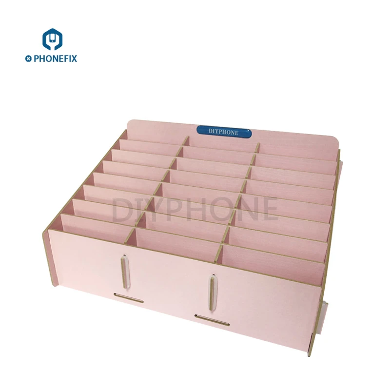24 grid wooden storage box electronics parts accessories classification container for mobile phone repair hand tools box free global shipping