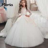 lace ball gown flower girl dress for weddings with sleeveless girl pageant gowns first communion dresses 2018 vestido longo