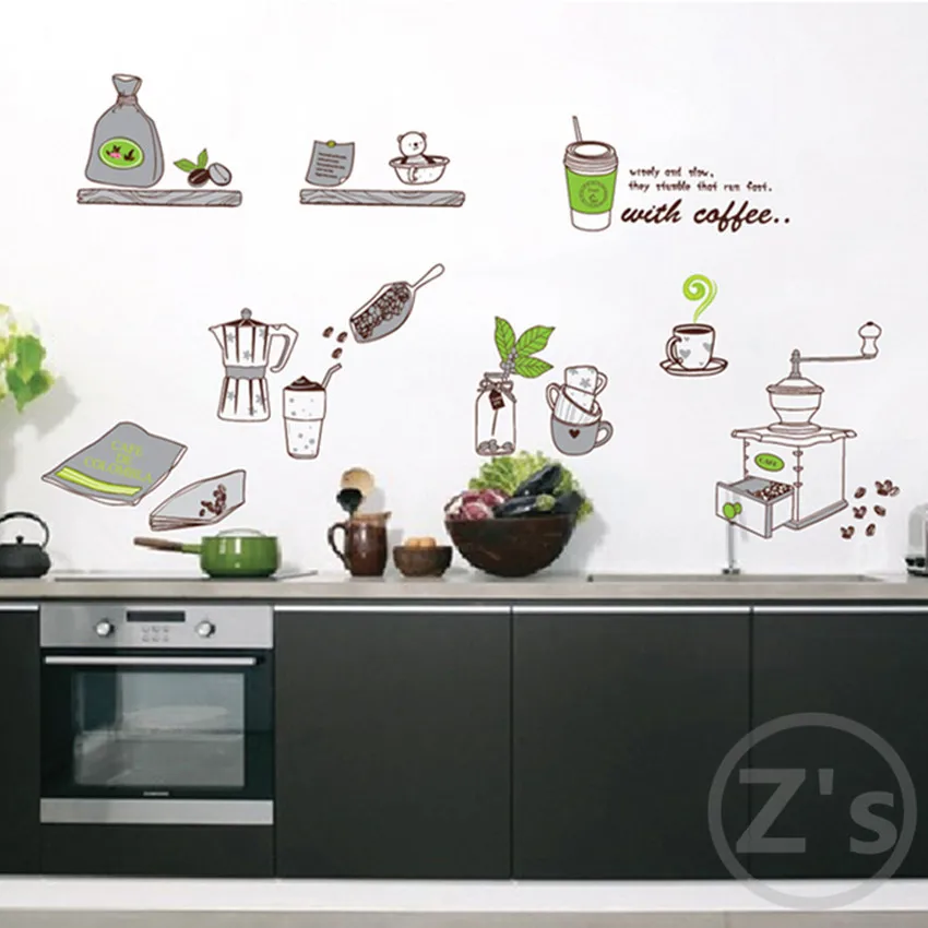 70x140 см кухонные инструменты кофейный кухонный декор готовая настенная наклейка