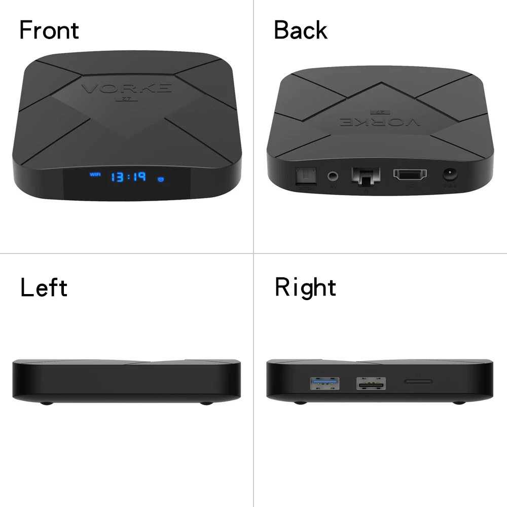 ТВ-приставка Vorke Z7 Android 9 0 Смарт IPTV Allwinner H6 четырехъядерный 1 8 ГГц 6K HDR 2G/4G RAM 32G/64G ROM HDMI