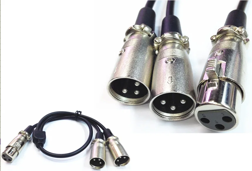 3 м XLR Женский Y Разделение карты одна мать и двух мужчин микрофона линейный микшер