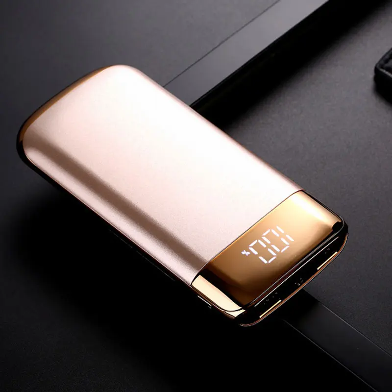 Золотой 20000 мАч портативное Внешнее зарядное устройство с двойным USB светодиодным цифровым портативное зарядное устройство с дисплеем для iPhone samsung Xiaomi Phone power Bank - Цвет: Золотой