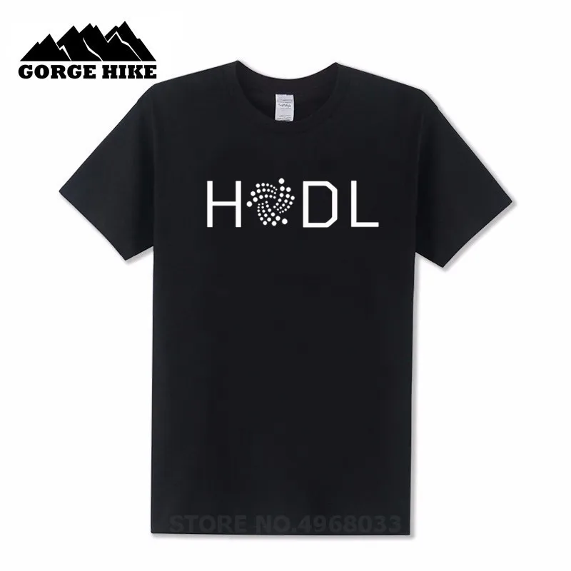 Забавные мужские футболки Hodl новейшие дизайнерские черные хлопковые с коротким
