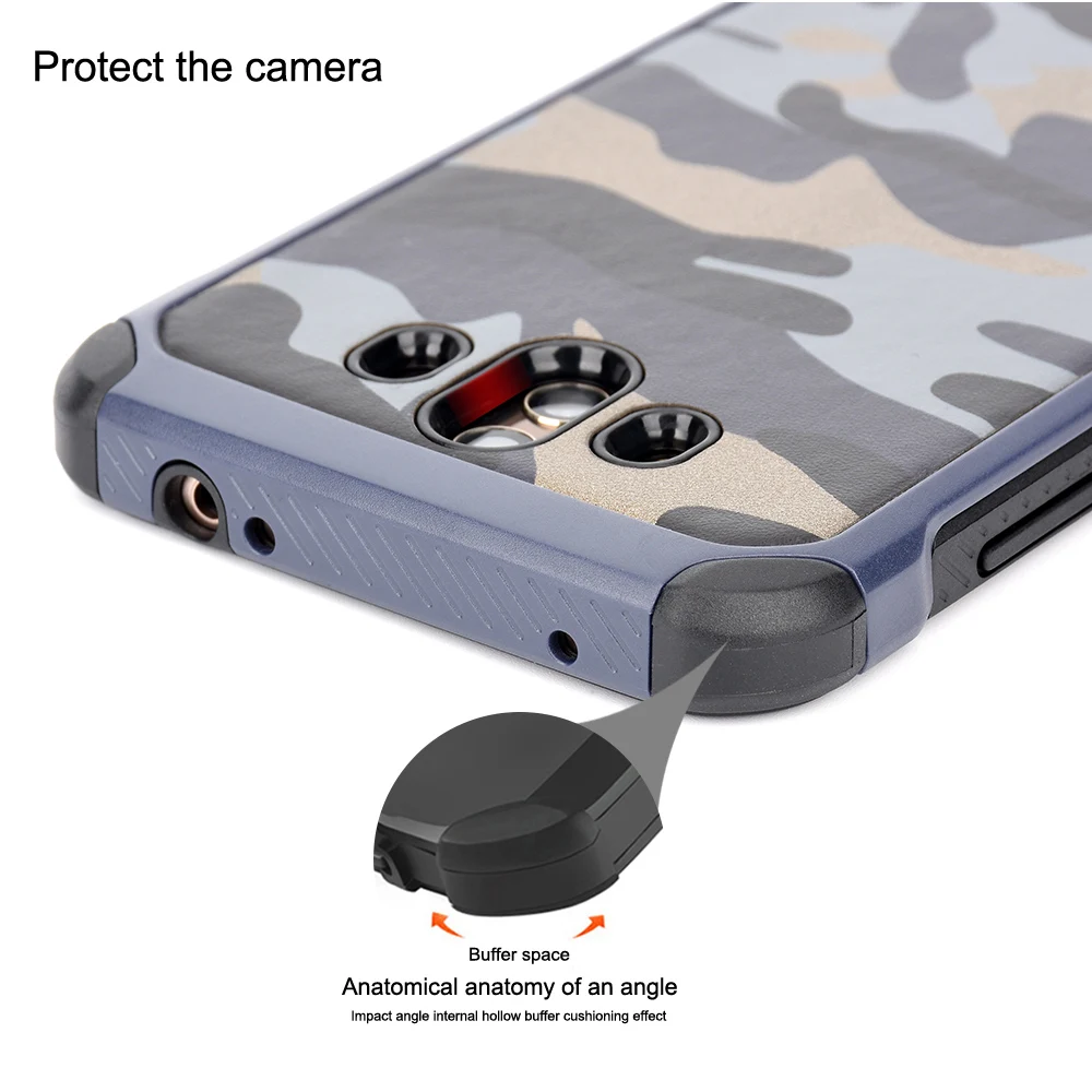 Защитный камуфляжный чехол для Huawei Mate 10 Pro Mate9 mate8 PC + TPU 2 в 1 Мягкий Силиконовый