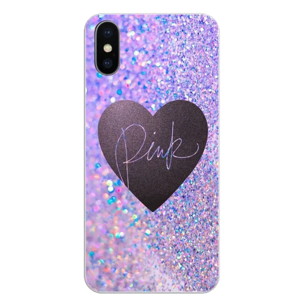 For LG G7 Q6 Q7 Q8 Q9 V30 X Power 2 3 OnePlus 3T 5T 6T Beautiful Purple Glitter Sparkles Pattern Soft Transparent Shell Case |