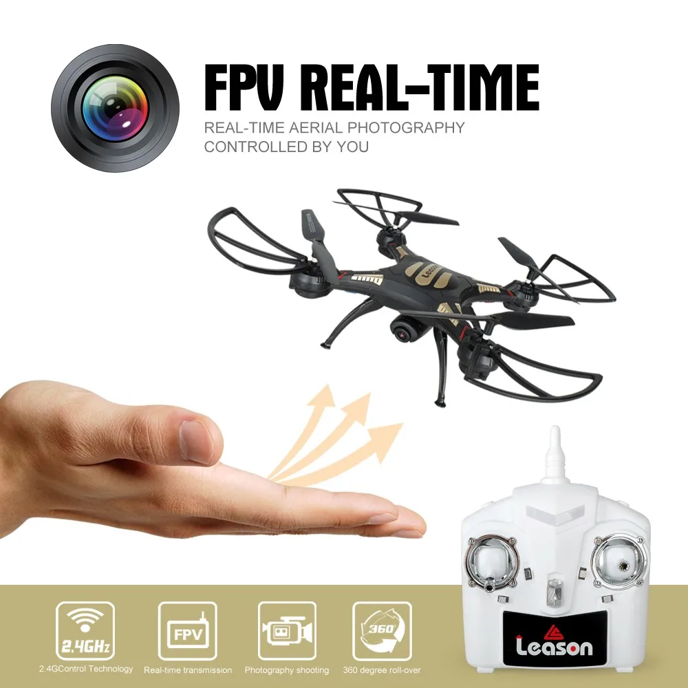 Светящиеся в темноте Мини FPV Мультикоптер Дрон с камерой Live Video 4CH 2.4 ГГц