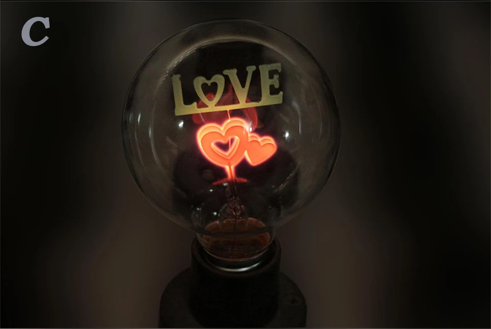 KARWEN лампа Эдисона E27 Внутренний Ночной светильник G80-Rose& цветок& Я-Love-You праздник Рождество Свадьба Декор лампы накаливания