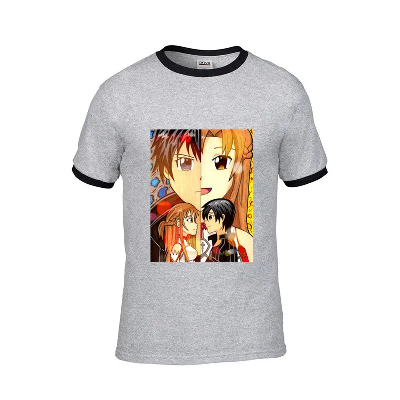 Мода Kirito x меч асуны искусство онлайн Мужская Игра Футболка Забавный 2019 летний