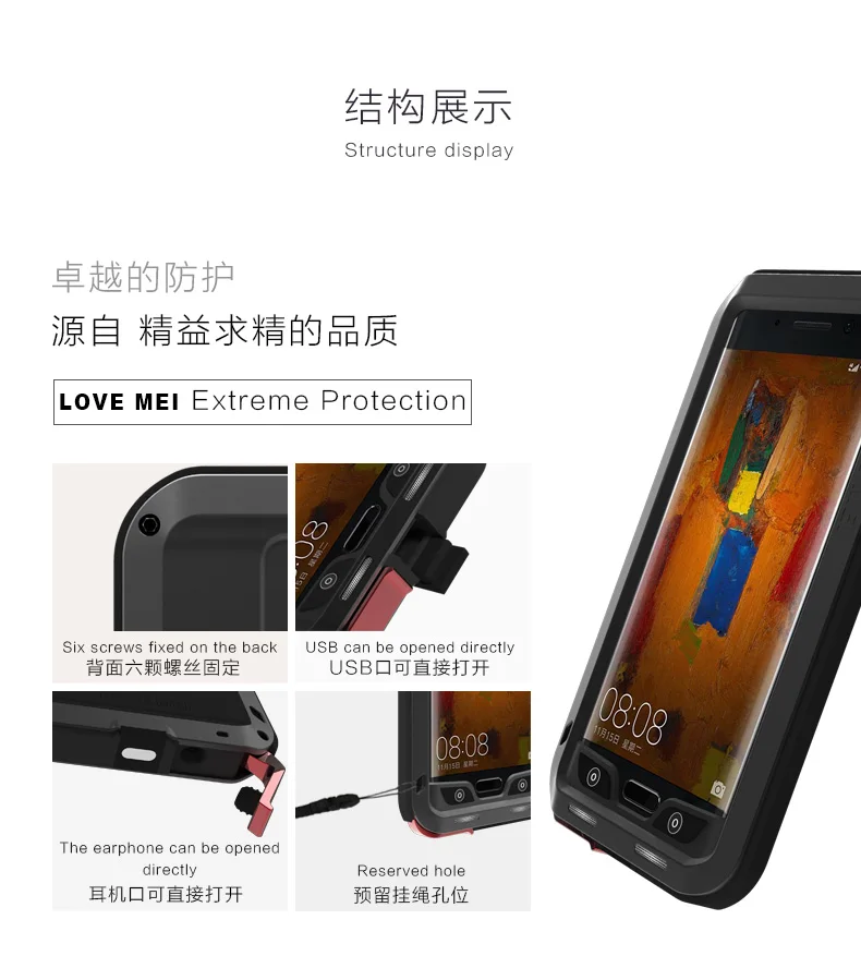 Любовь Мэй мощный чехол для huawei Коврики 9 pro Шок Грязь Доказательство Водонепроницаемый Металл броня телефон Обложка для huawei Коврики 9 pro Алюминий