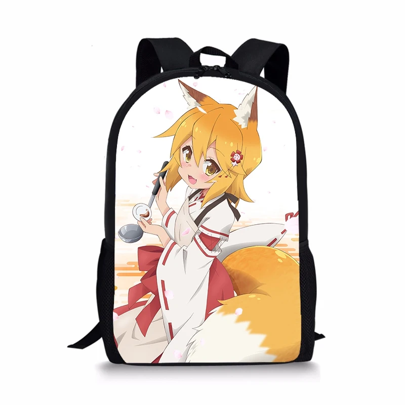 Аниме Sewayaki Kitsune no Senko рюкзак san школьная сумка на плечо для подростков девочек и