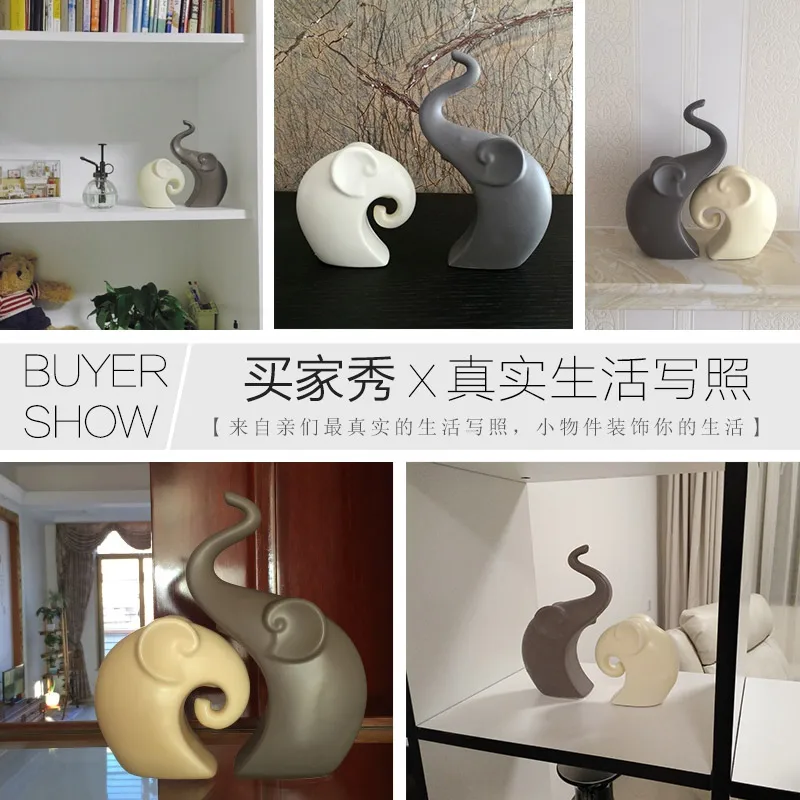 Скандинавские парные Слоны керамические украшения домашний декор ремесла