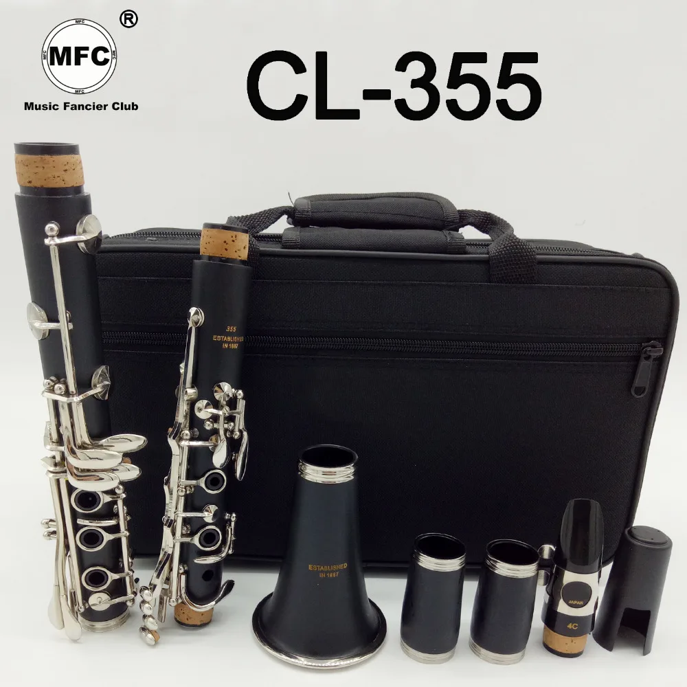 Музыка Fancier клуб студентов кларнет Bb CL-355 матовый ABS смолы бакелит кларнет мундштук 4C в комплекте чехол+ трости